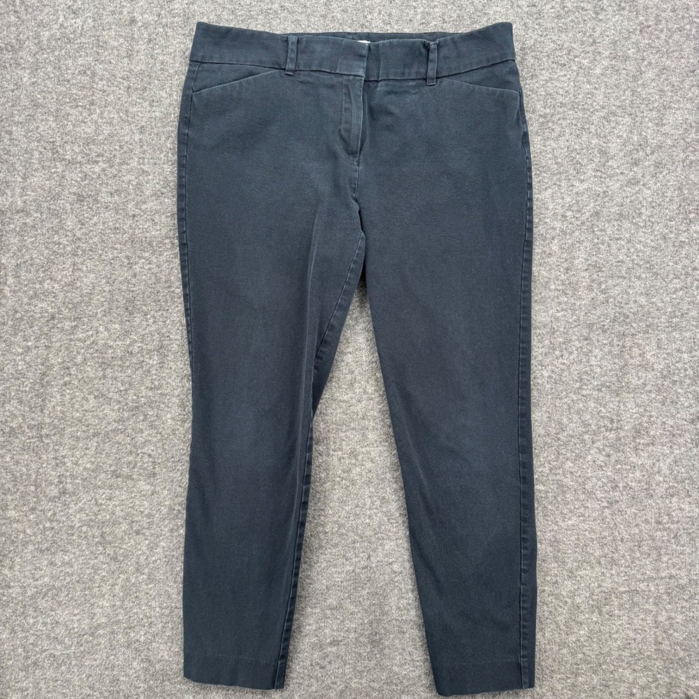 New York & Company Stretch Navy Blue Slim Leg Trousers Pants Size 12 Career